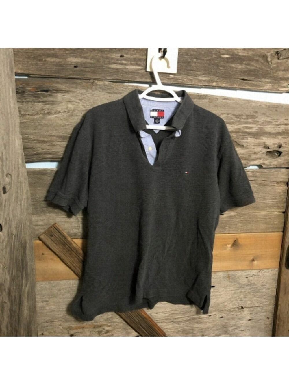 tommy Hilfiger Size XL Grey Short Sleeve Polo Shirt